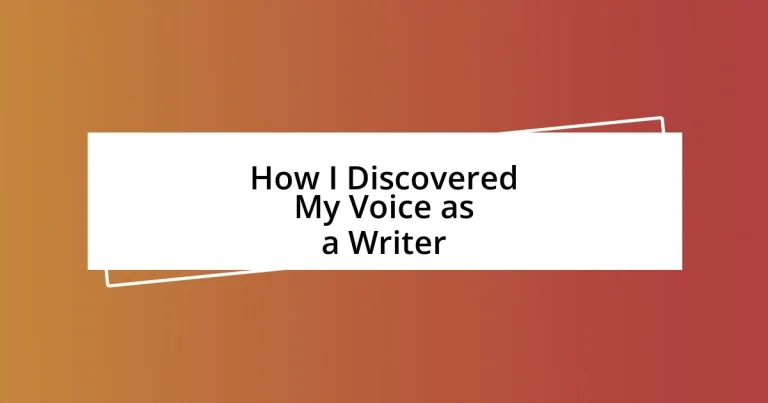 How I Discovered My Voice as a Writer