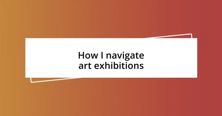 How I navigate art exhibitions