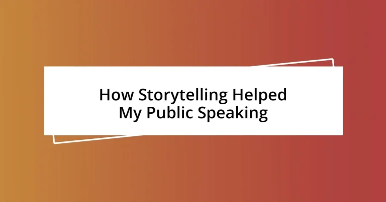 How Storytelling Helped My Public Speaking