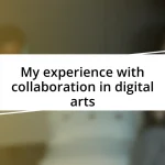 My experience with collaboration in digital arts